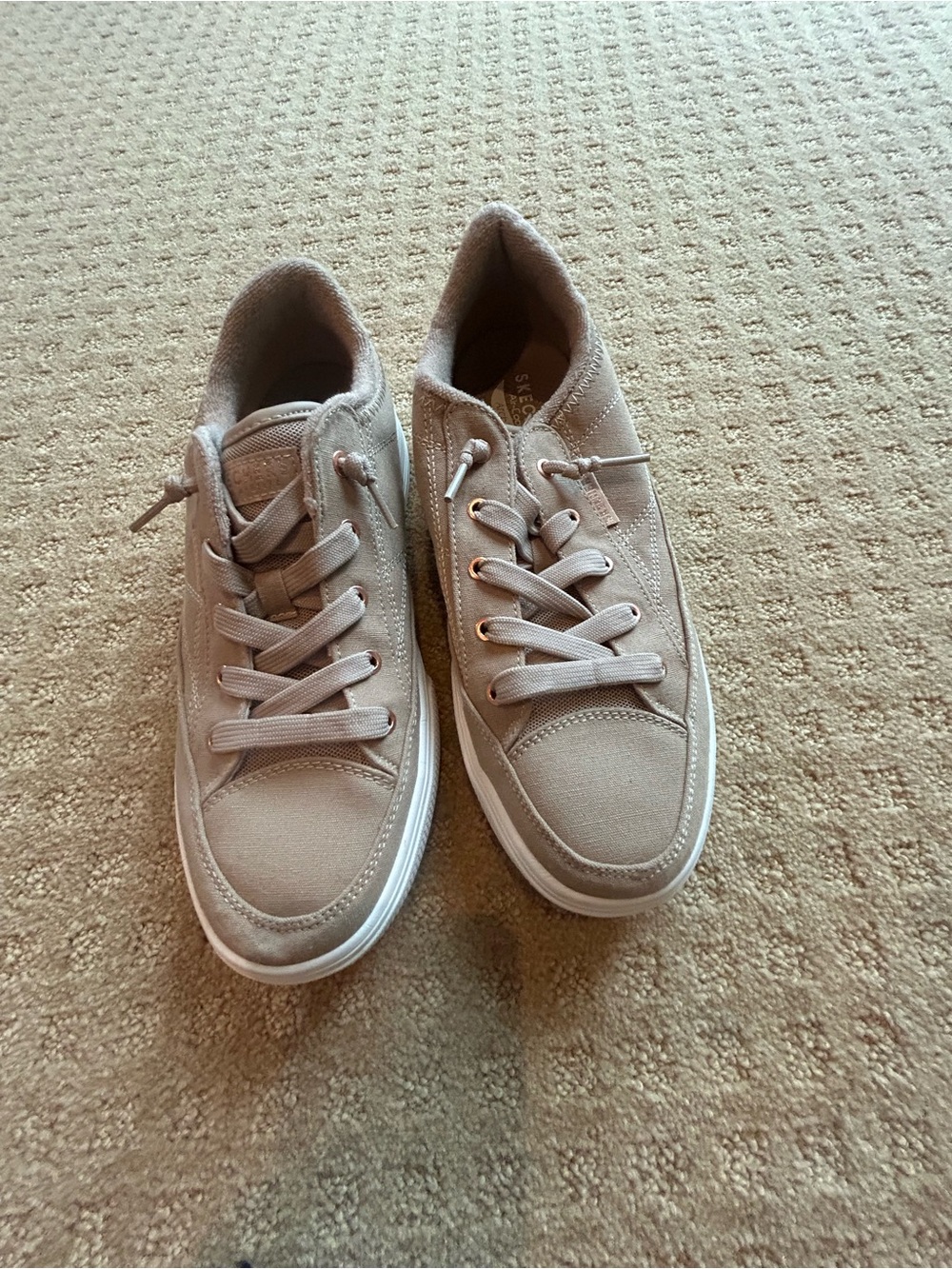 Skechers Women's Light Taupe Lace-Up Sneakers